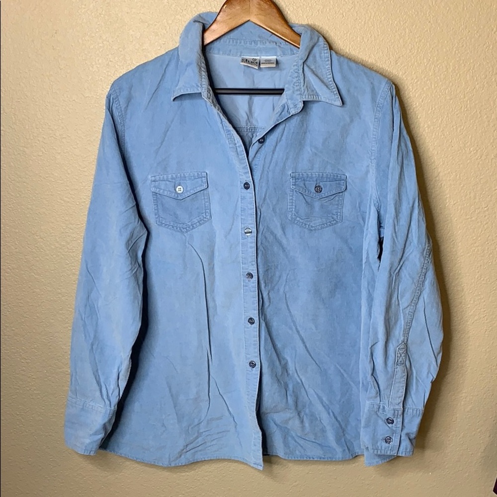 Corduroy maternity button up top